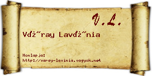 Váray Lavínia névjegykártya